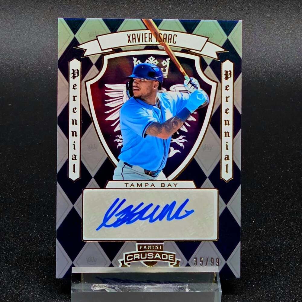 Xavier Isaac 35/99 2025 Crusade Prospect RC Auto Tampa Bay Rays Rookie